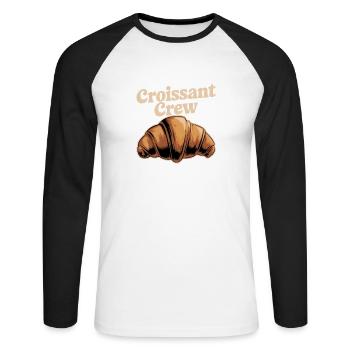 Croissant Crew - T-shirt baseball manches longues Homme - blanc/noir - Devant - Nik (191cm)