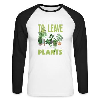 Garden & Plant Lovers Gifts - Unisex Long Sleeve Baseball T-Shirt - white/black - Front - Nik (191cm)