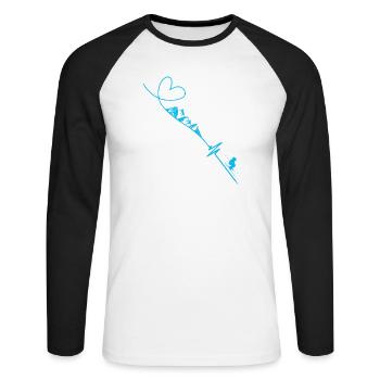 Skieur - T-shirt baseball manches longues Homme - blanc/noir - Devant - Nik (191cm)