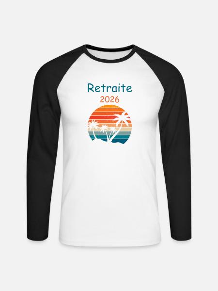 Tropischer Rückzug 2026 - Unisex Baseballshirt langarm - Weiß/Schwarz