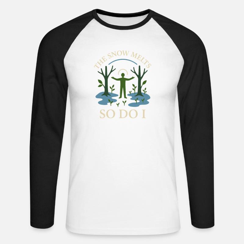 Forest Walk Overthinker Mental Reset - Unisex Baseballshirt langarm - Weiß/Schwarz