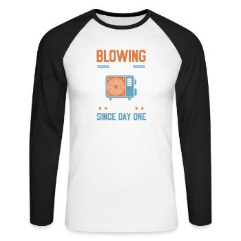 HVAC Wartung Und Klima Service Motiv Für Techniker - Unisex Baseballshirt langarm - Weiß/Schwarz - Vorne - Nik (191cm)