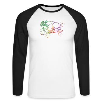 Bobsleigh Squelette Luge d’Hiver - T-shirt baseball manches longues Homme - blanc/noir - Devant - Nik (191cm)