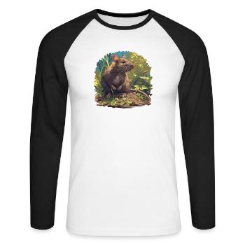 Rat Rat - Unisex Long Sleeve Baseball T-Shirt - white/black - Front - Nik (191cm)