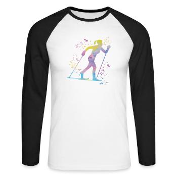 Ski de fond Ski de fond - T-shirt baseball manches longues Homme - blanc/noir - Devant - Nik (191cm)