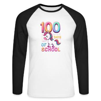 100th Day Of School 100 Day Of School Kids - Unisex Long Sleeve Baseball T-Shirt - white/black - Front - Nik (191cm)