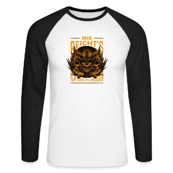 Viking Viking Gods Outfit Father - Unisex Long Sleeve Baseball T-Shirt - white/black - Front - Nik (191cm)
