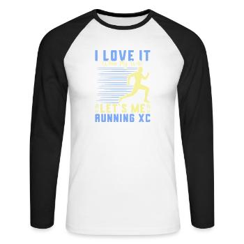 Funny XC Running Gift XC Runner Edition - Unisex Long Sleeve Baseball T-Shirt - white/black - Front - Nik (191cm)