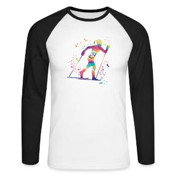 Ski de fond Ski de fond - T-shirt baseball manches longues Homme - blanc/noir - Devant - Nik (191cm)