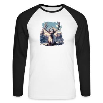 Renne Renne - T-shirt baseball manches longues Homme - blanc/noir - Devant - Nik (191cm)