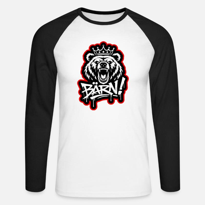 Bärn Graffiti King - Bern - Unisex Baseballshirt langarm - Weiß/Schwarz