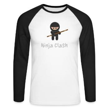 Ninja Fight Sport Bo - T-shirt baseball manches longues Homme - blanc/noir - Devant - Nik (191cm)