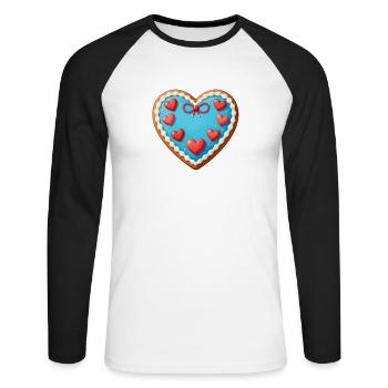 Muttertags Geschenk Mutter Muttertag Geschenkidee  - Unisex Baseballshirt langarm - Weiß/Schwarz - Vorne - Nik (191cm)