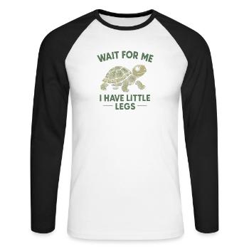 Turtle Saying Humor Meme Funny Gift Idea - Unisex Long Sleeve Baseball T-Shirt - white/black - Front - Nik (191cm)