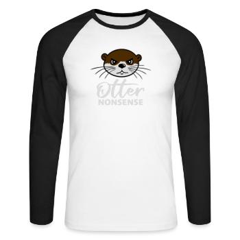 Otter Nonsense Lustig Wortspiel Otter Liebe Spruch - Unisex Baseballshirt langarm - Weiß/Schwarz - Vorne - Nik (191cm)