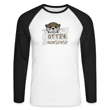 Otter Nonsense Lustig Wortspiel Otter Liebe Spruch - Unisex Baseballshirt langarm - Weiß/Schwarz - Vorne - Nik (191cm)