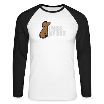 Mon chien Dog Amamant Dog Love Logo de blague - T-shirt baseball manches longues Homme - blanc/noir - Devant - Nik (191cm)