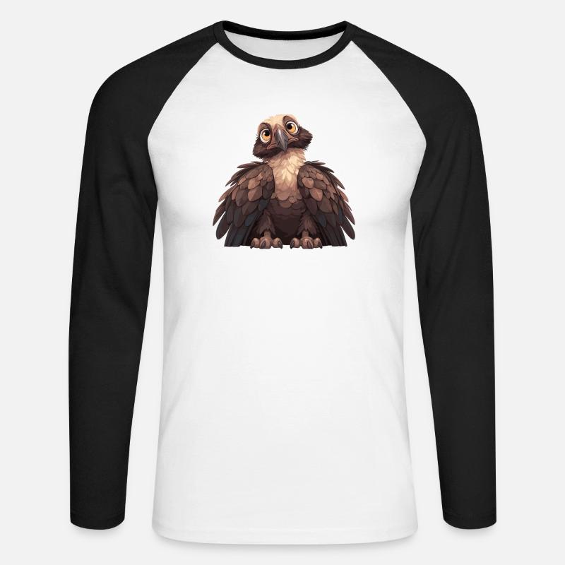Avvoltoio - Maglia da baseball a manica lunga da uomo - bianco/nero