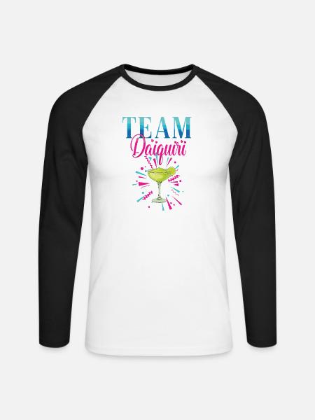Junggesellinnenabschied Cocktail Team Daiquiri - Unisex Baseballshirt langarm - Weiß/Schwarz
