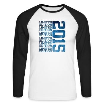 ÉDITION LIMITÉE 2015 11 ANS 11E ANNIVERSAIRE - T-shirt baseball manches longues Homme - blanc/noir - Devant - Nik (191cm)