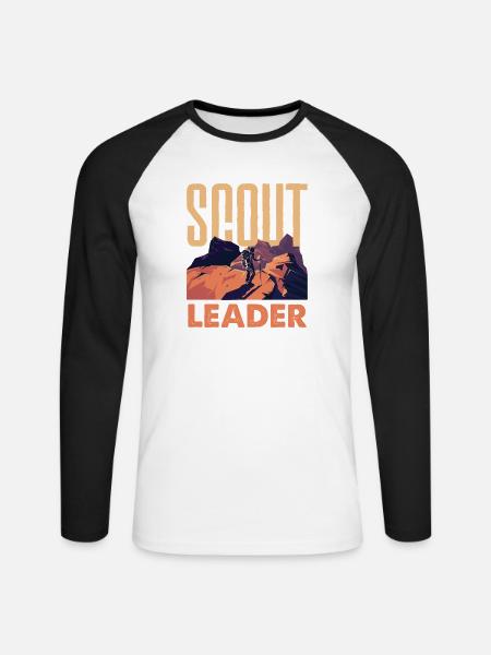 Pfadfinderleiter Scouting Troop Leader Hobby - Unisex Baseballshirt langarm - Weiß/Schwarz
