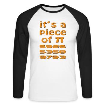 Un PI - T-shirt baseball manches longues Homme - blanc/noir - Devant - Nik (191cm)