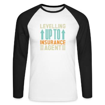 Insurance Agent Levelling Up To Funny Insurance - Unisex Baseballshirt langarm - Weiß/Schwarz - Vorne - Nik (191cm)