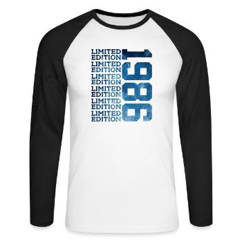 ÉDITION LIMITÉE 1986 40 ANS 40E ANNIVERSAIRE - T-shirt baseball manches longues Homme - blanc/noir - Devant - Nik (191cm)