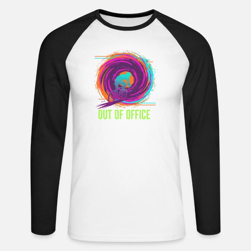 Zweirädrige Neonentlüftung - Unisex Baseballshirt langarm - Weiß/Schwarz