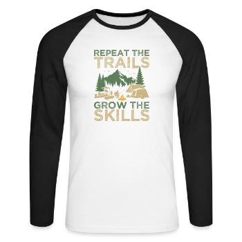 Girl Scout Leader Repeat The Trails Scout - Unisex Baseballshirt langarm - Weiß/Schwarz - Vorne - Nik (191cm)