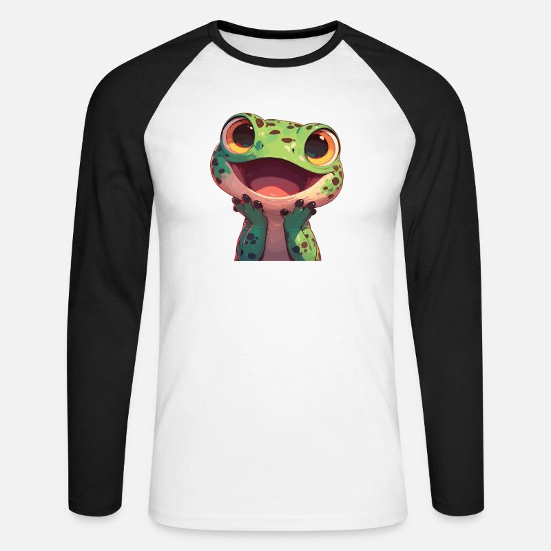 Eidechsen Eidechse - Unisex Baseballshirt langarm - Weiß/Schwarz