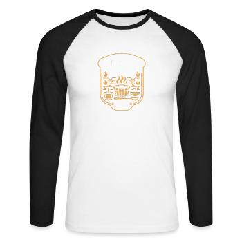 Sauna Mode On Wellness Sweating - Unisex Long Sleeve Baseball T-Shirt - white/black - Front - Nik (191cm)