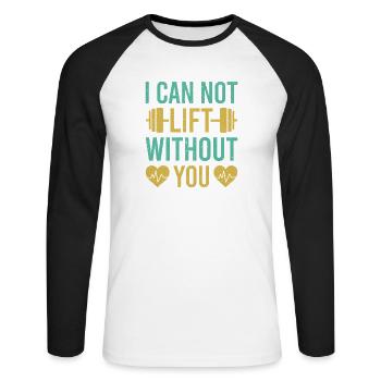 Fitness Motivation Bodybuilder I Can Not Lift - Unisex Long Sleeve Baseball T-Shirt - white/black - Front - Nik (191cm)