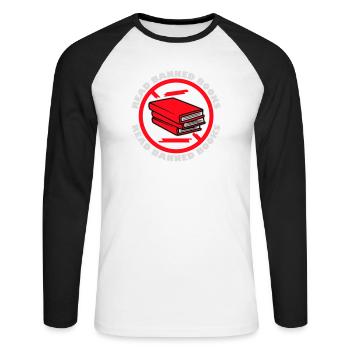 Read Banned Books Verbotene Bücher Lesen Freiheit - Unisex Long Sleeve Baseball T-Shirt - white/black - Front - Nik (191cm)
