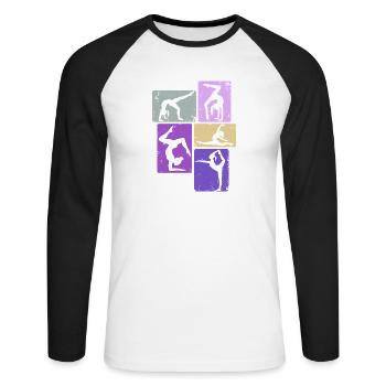 Turnerin Mädchen Gymnastik Turnen Akrobatik - Unisex Baseballshirt langarm - Weiß/Schwarz - Vorne - Nik (191cm)