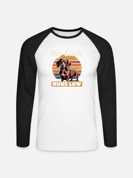 Funny Dog Breed Dachshund - Unisex Long Sleeve Baseball T-Shirt - white/black