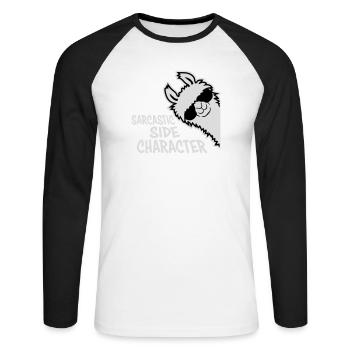 Llama Alpaca Sarcastic Side Character Sarcastic - Unisex Long Sleeve Baseball T-Shirt - white/black - Front - Nik (191cm)