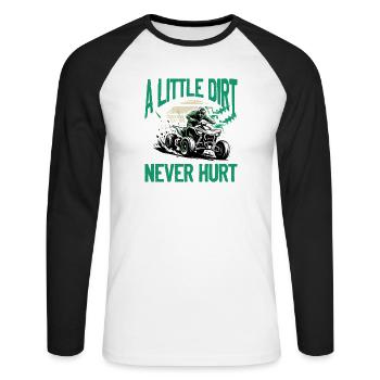 Quad ATV Garçons Hommes Quad Wheeler - T-shirt baseball manches longues Homme - blanc/noir - Devant - Nik (191cm)