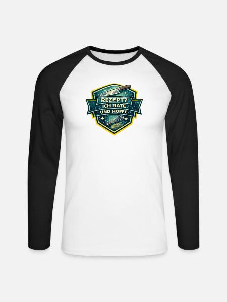 Rezept? Ich Rate Und Hoffe - Unisex Baseballshirt langarm - Weiß/Schwarz