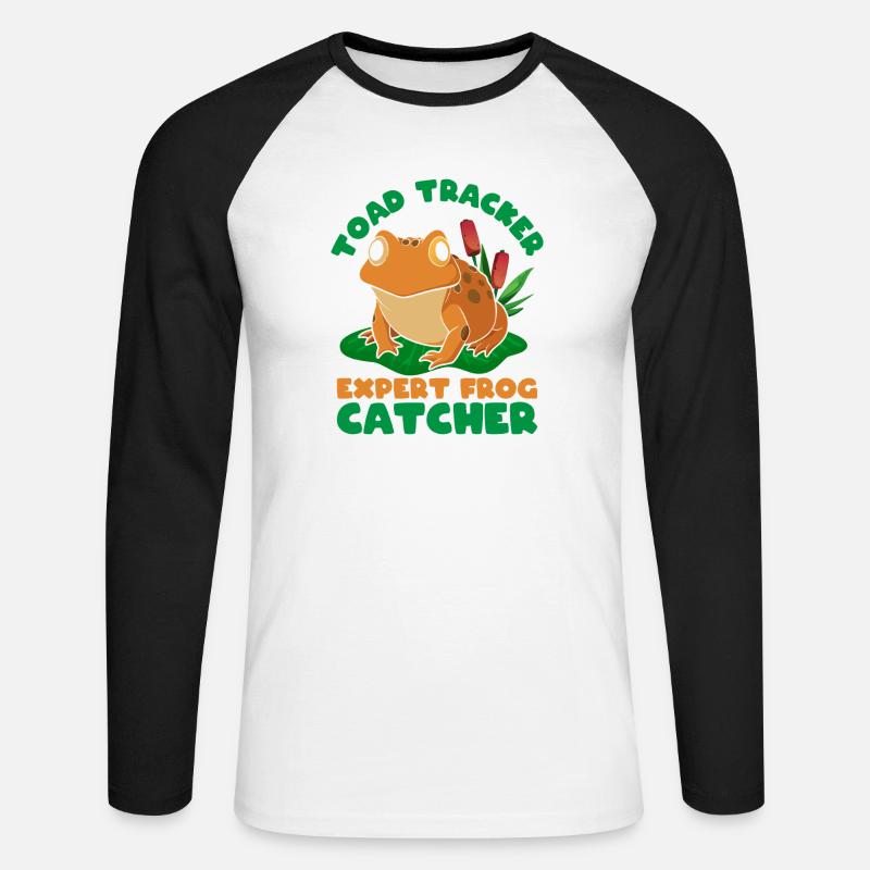 Frog Catcher Toad Tracker Expert Frog - Unisex Baseballshirt langarm - Weiß/Schwarz