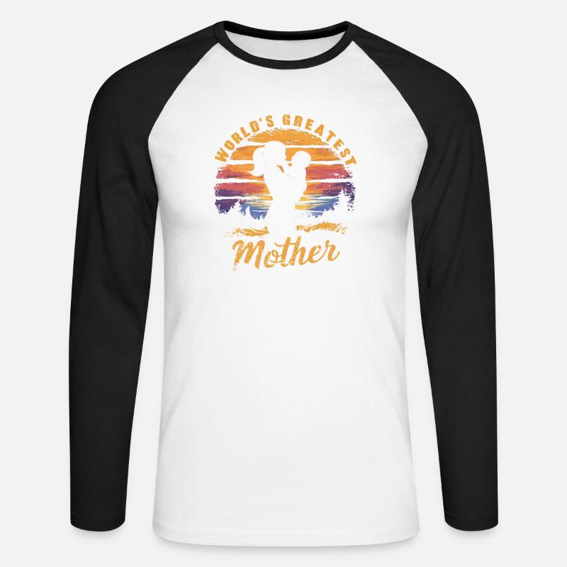 Die größte Mutter der Welt - Unisex Baseballshirt langarm - Weiß/Schwarz