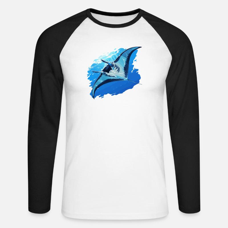 Rays Manta Rays - Unisex Long Sleeve Baseball T-Shirt - white/black