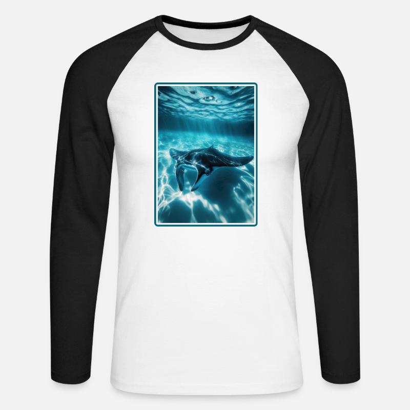 Rays Manta Rays - Unisex Long Sleeve Baseball T-Shirt - white/black