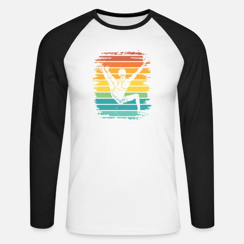 Boulderer Boulder Bouldering - Unisex Long Sleeve Baseball T-Shirt - white/black