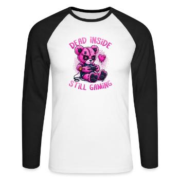 Pastel Goth Soft Goth Gaming Gamer - Unisex Long Sleeve Baseball T-Shirt - white/black - Front - Nik (191cm)