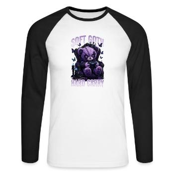 Pastel Goth Soft Goth Gaming Gamer - Unisex Long Sleeve Baseball T-Shirt - white/black - Front - Nik (191cm)