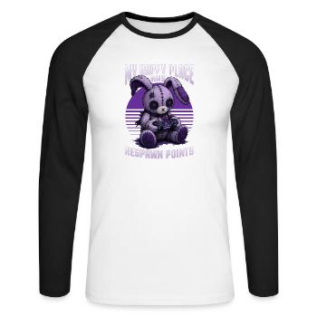 Pastel Goth Soft Goth Gaming Gamer - Unisex Long Sleeve Baseball T-Shirt - white/black - Front - Nik (191cm)