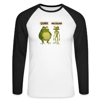 Quark Magerquark Lustige Frösche Für Froschfans - Unisex Baseballshirt langarm - Weiß/Schwarz - Vorne - Nik (191cm)
