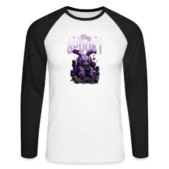 Pastel Goth Soft Goth Gaming Gamer - T-shirt baseball manches longues Homme - blanc/noir - Devant - Nik (191cm)