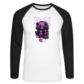 Pastel Goth Soft Goth Gaming Gamer - T-shirt baseball manches longues Homme - blanc/noir - Devant - Nik (191cm)